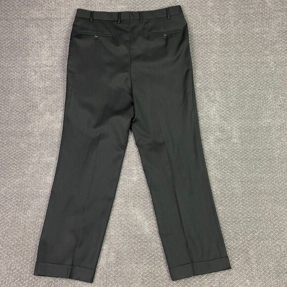 Canali Dress Pants Slacks Men's 36 Measures 35 x 29 Wool Green Pleats Cuffed - Picture 4 of 13